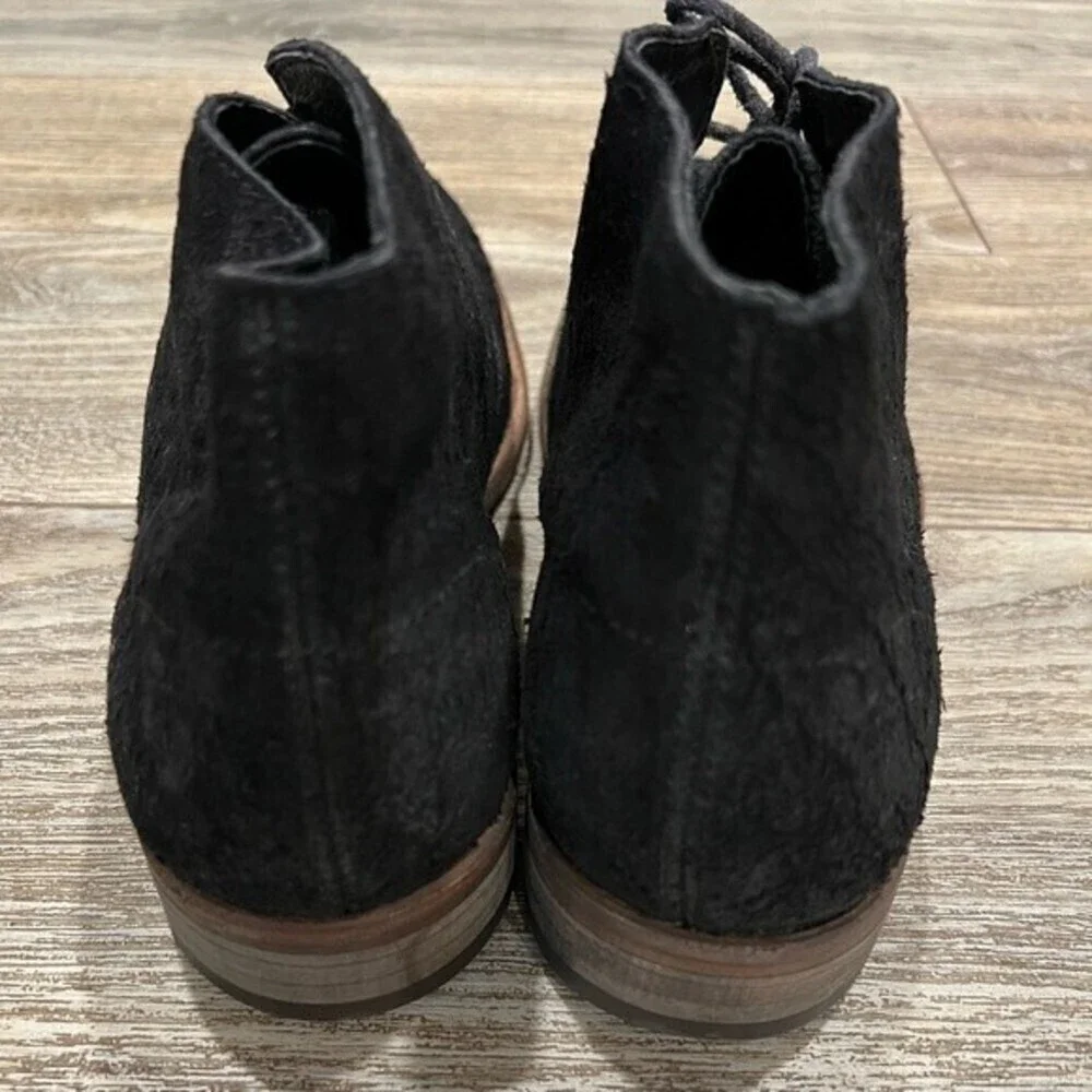 NIB AllSaints Ridge Waxed Suede Desert Chukka Boots Black US 9